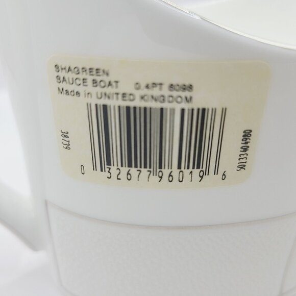 Wedgwood Shagreen Gravy Sauce Boat Silver Rim Handle New With Tags - Picture 5 of 8